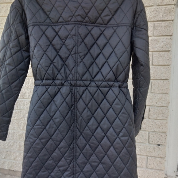 Michael Kors Long Black Diamond Quilted Puffer Coat - Picture 3 of 11